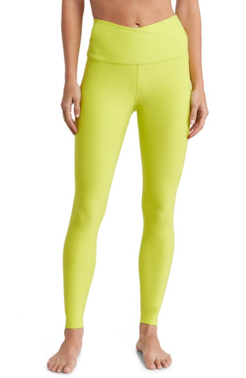 Beyond Yoga Spacedye at your Leisure High Waisted Midi Leggings in Lime Citron Heather
