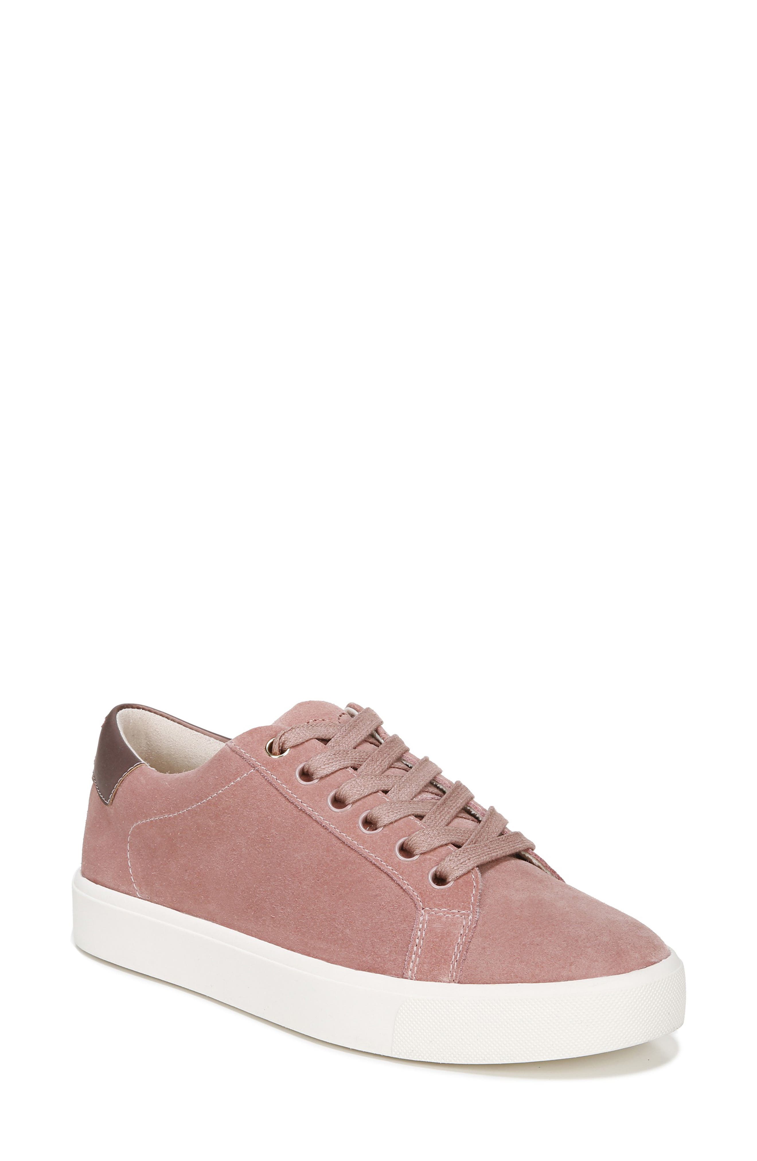 Sam Edelman Ethyl Suede Lace-up Sneaker In Cameo Pink Suede