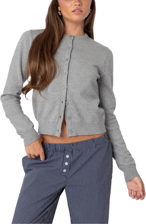 Shop Edikted Shlo Crop Cardigan In Gray-melange