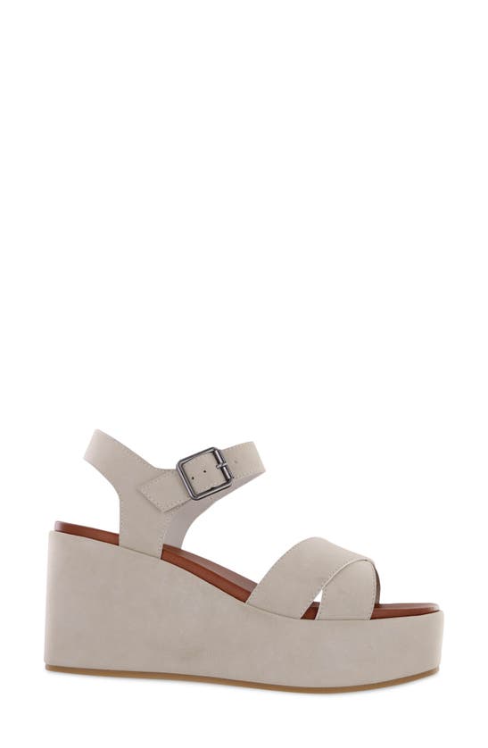 Shop Mia Renay Ankle Strap Platform Wedge Sandal In Off Whte
