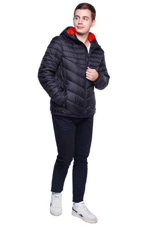 Rokka&rolla Lightweight Quilted Hooded Puffer Jacket In Very Black