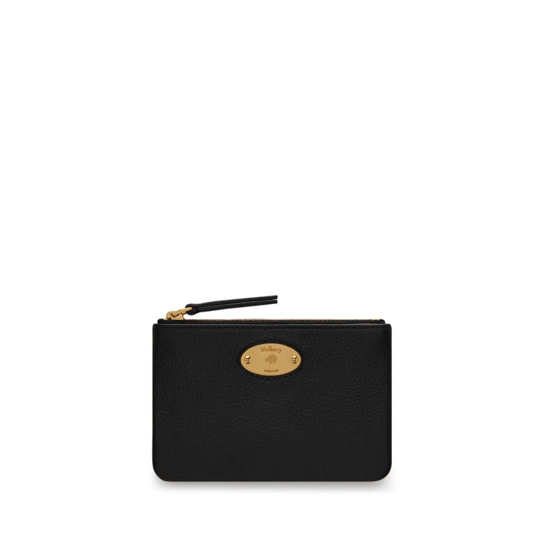 Mulberry Plaque Small Zip Coin Pouch Scg In Black
