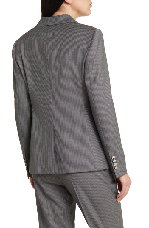 Hugo Boss Jabielle Pinstripe Virgin Wool Blazer In Mini Pinstripe Suiting