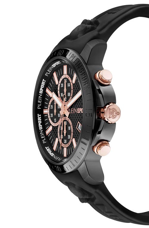 Philipp Plein Sport Camo Dial Three-hand Quartz Silicone Strap Watch, 43mm In Black Black