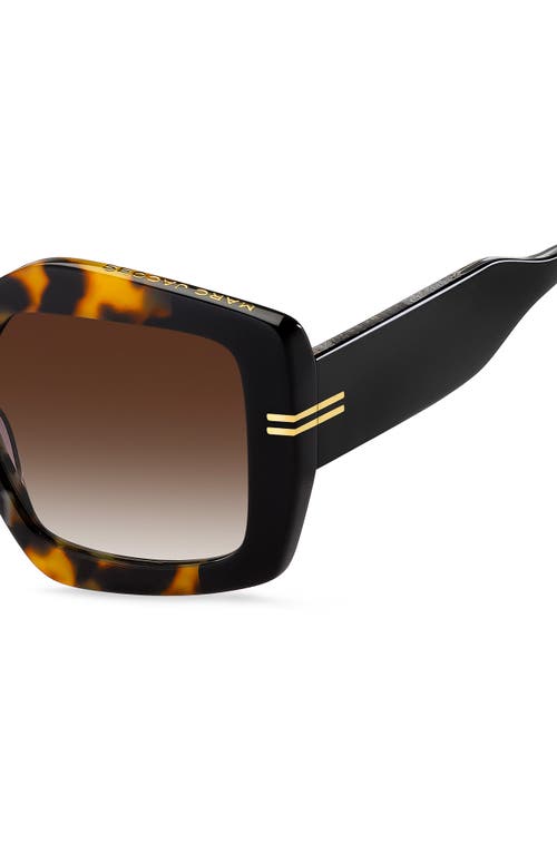 Marc Jacobs Mj 1109s Acetate Rectangle Sunglasses In Havana/brown Sf