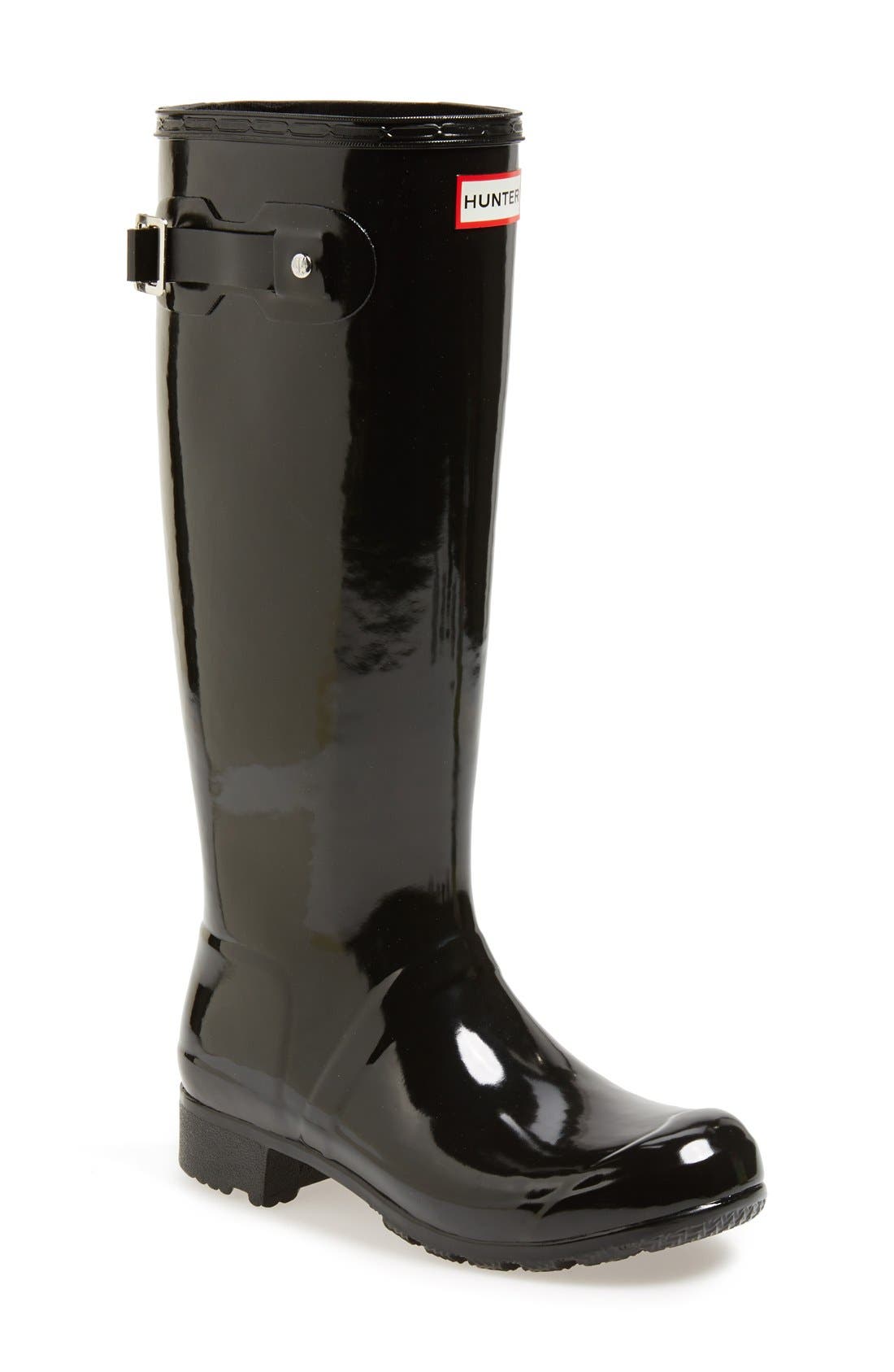 hunter rain boots glossy