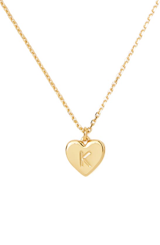 Shop Kate Spade Initial Heart Pendant Necklace In Gold - K