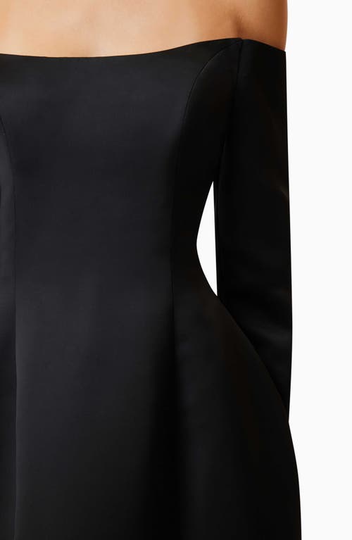 Elliatt Vida Off The Shoulder Long Sleeve Cocktail Minidress In Black