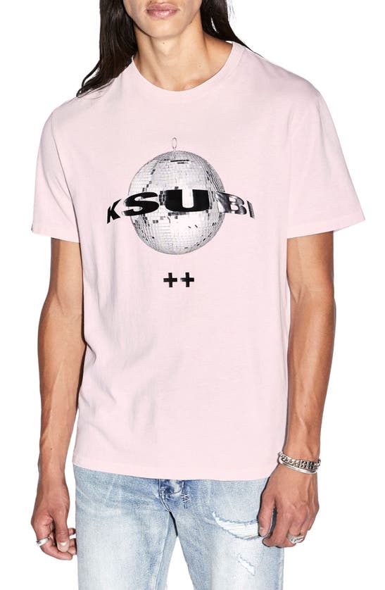 Shop Ksubi Disco Kash Cotton Graphic T-shirt In Pink