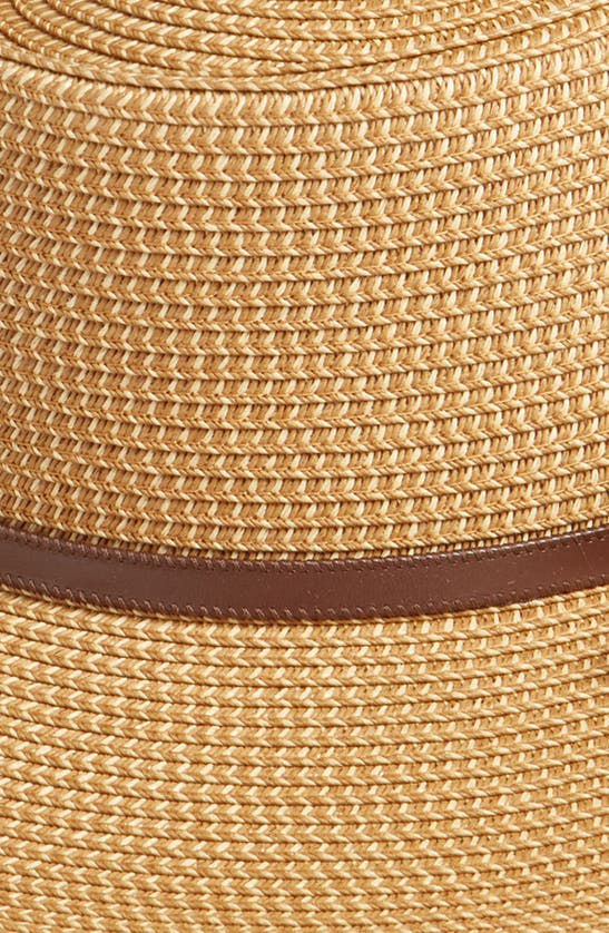 Shop Nordstrom Packable Boater Hat In Tan Dark Combo