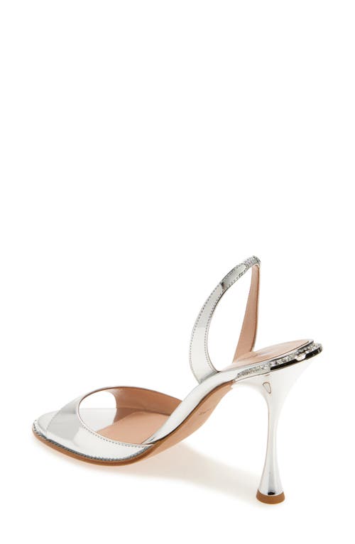 Betzábe Crystal Mirror Slingback Sandal In Crystal Silver Mirror