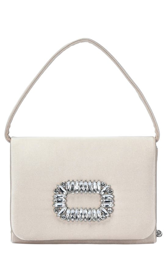 Mms Design Studio Rhinestone Top Handle Shoulder Bag In Champagne