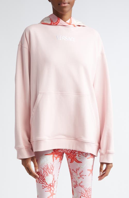 Shop Versace La Vacanza Hoodie In 2pv00-dusty Rose Multicolor