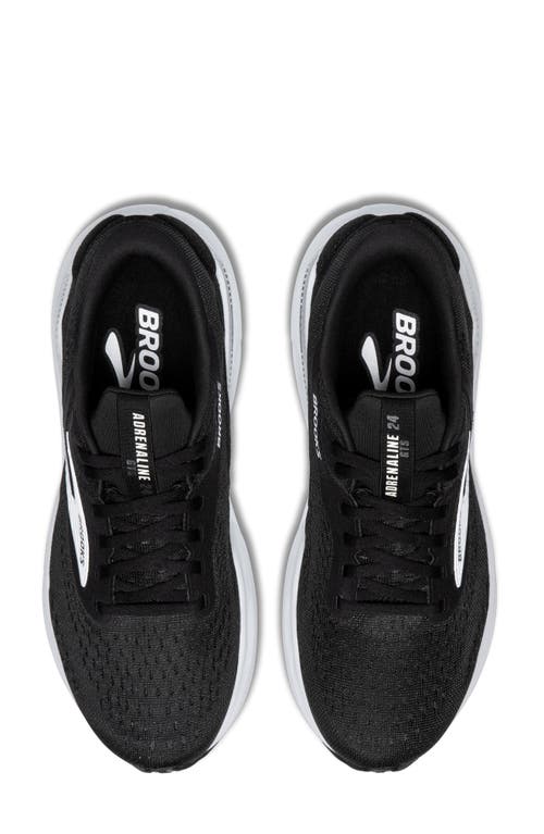 Brooks Adrenaline Gts 24 Running Shoe In Black/white