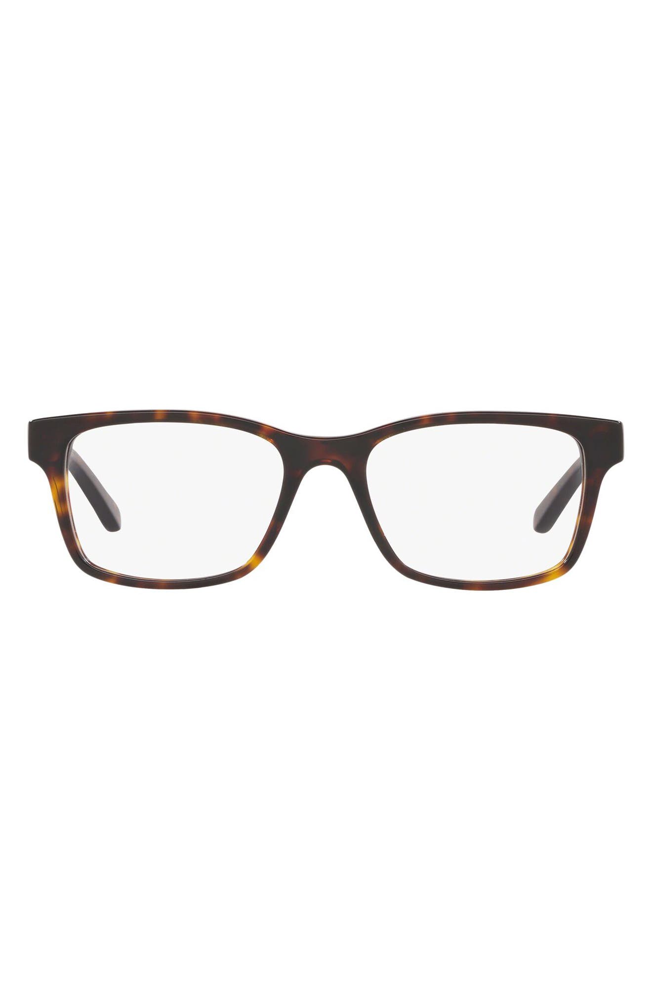 Tory Burch 52mm Rectangle Optical Glasses in Dark Tort