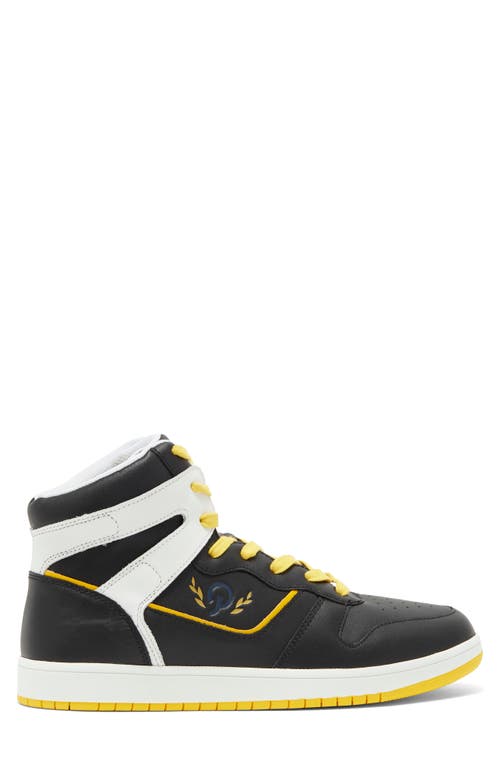 Official Program Court High Top Sneaker In Black/white/dark Yellow