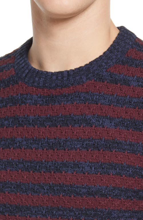 The Normal Brand Cotton Piqué Sweater In Navy/oxblood