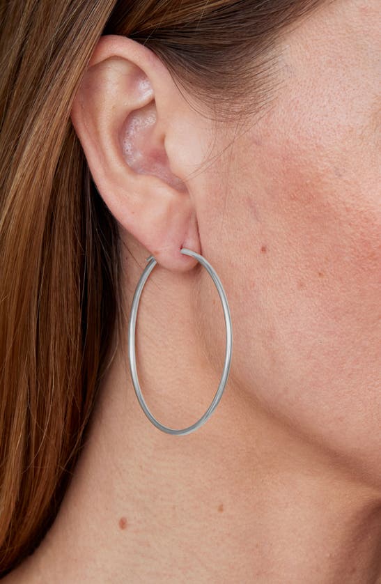 Savvy Cie Jewels Brazillian Hoop Earrings In White Gold