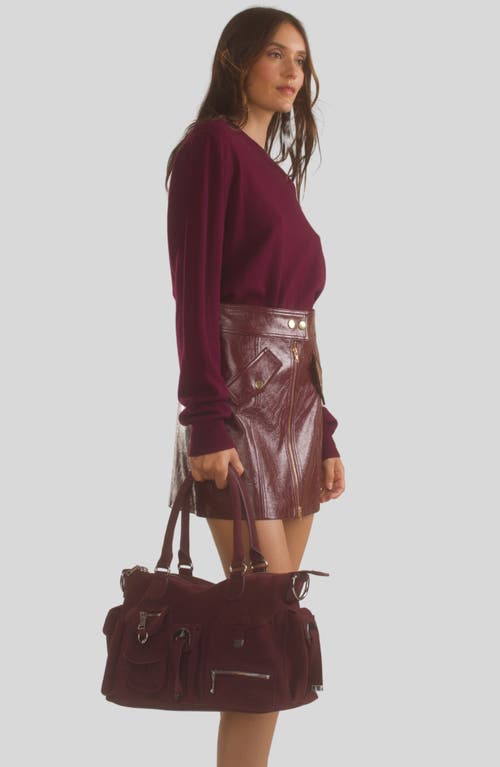 Shop Cynthia Rowley Harper Vegan Leather Skirt In Oxblood