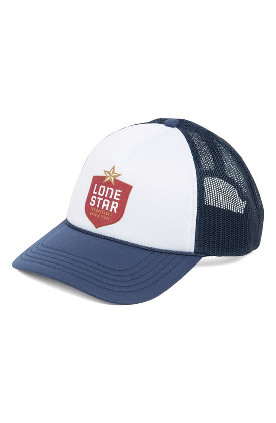American Needle Valin Lone Star Trucker Hat In White/ Navy