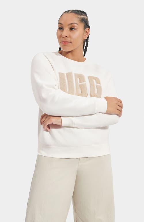 Ugg(r) Collection Madeline Fuzzy Logo Graphic Sweatshirt In Nimbus/sand