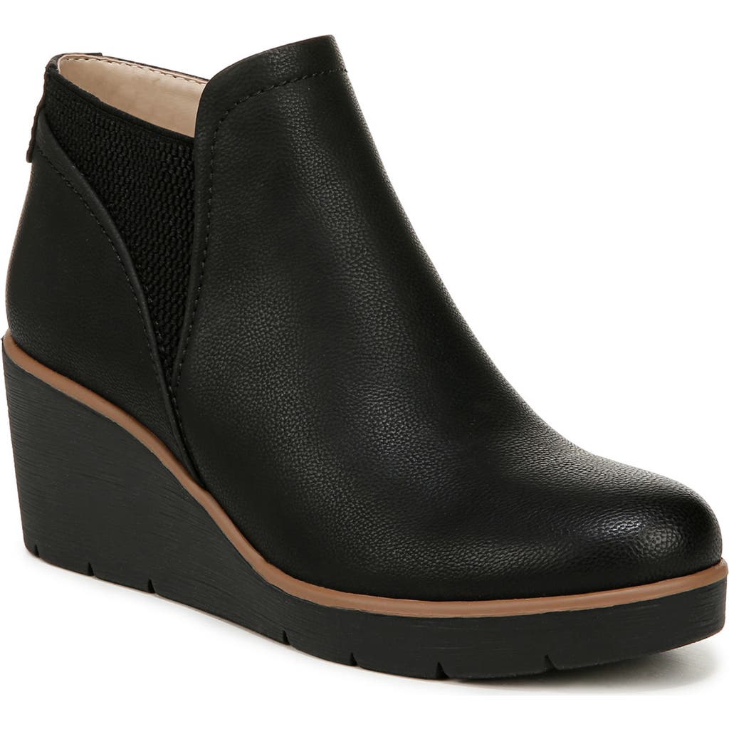Soul Naturalizer Affirm Wedge Booties In Black Faux Leather
