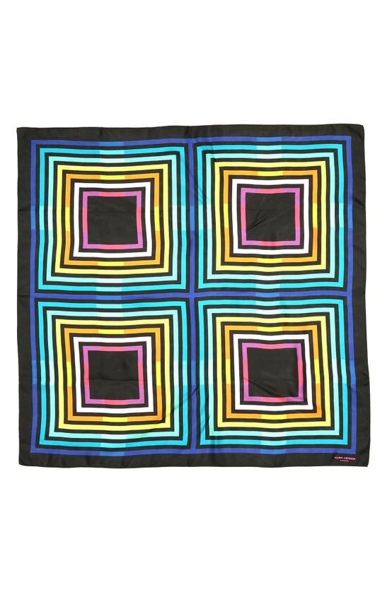 Shop Kurt Geiger Abstract Square Large Silk Scarf In Rainbow