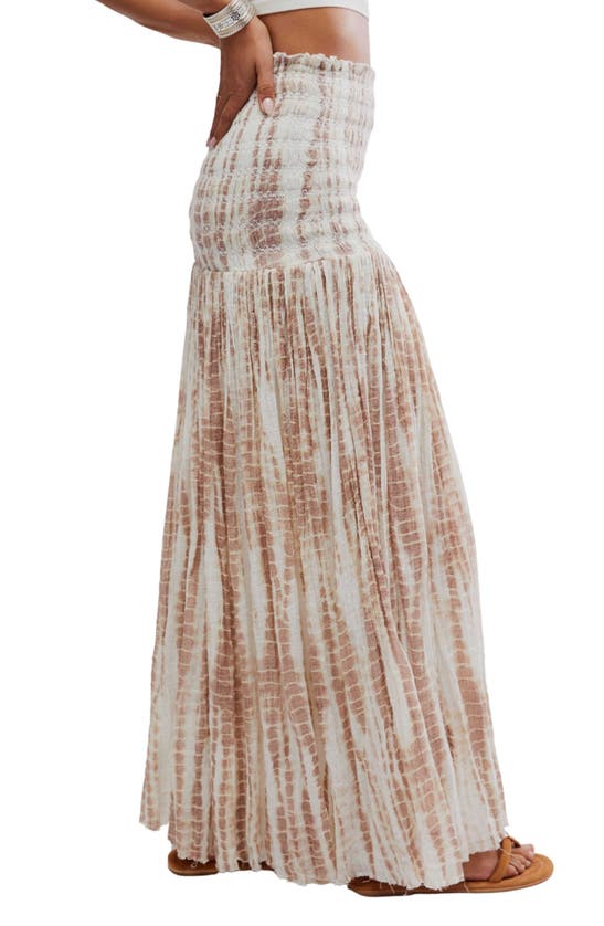 Shop Free People Ravenna Tie Dye Gauze Maxi Skirt In Soft Mauve Combo