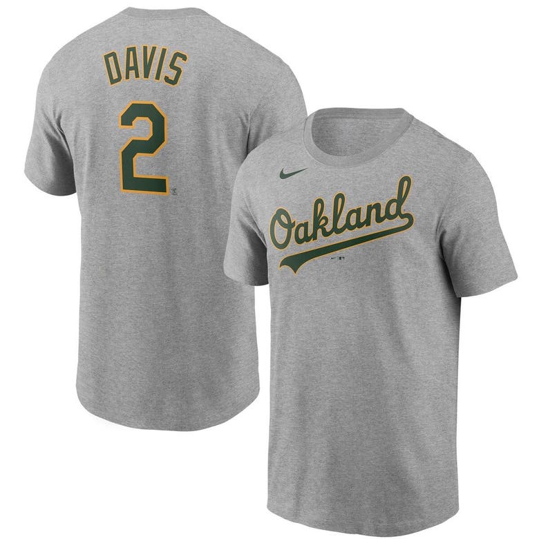 Nike Khris Davis Heathered Gray Oakland Athletics Name & Number Team T-shirt In Gray