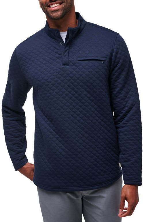 Travismathew Transatlantic Quilted Henley Pullover In Total Eclipse