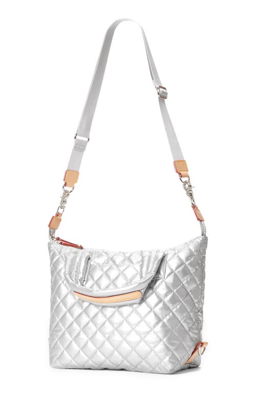 Shop Mz Wallace Small Sutton Deluxe Tote In Matte Silver