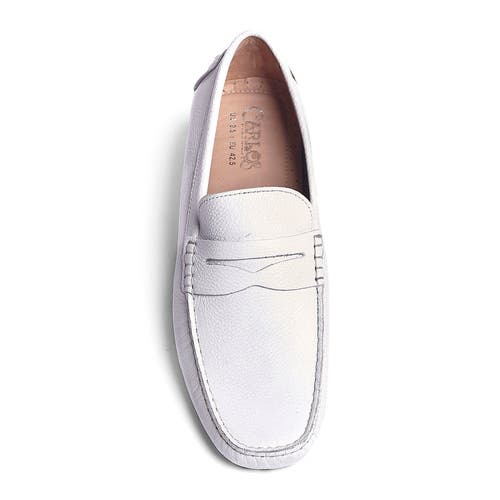 Carlos Santana Ritchie Penny Loafer In White