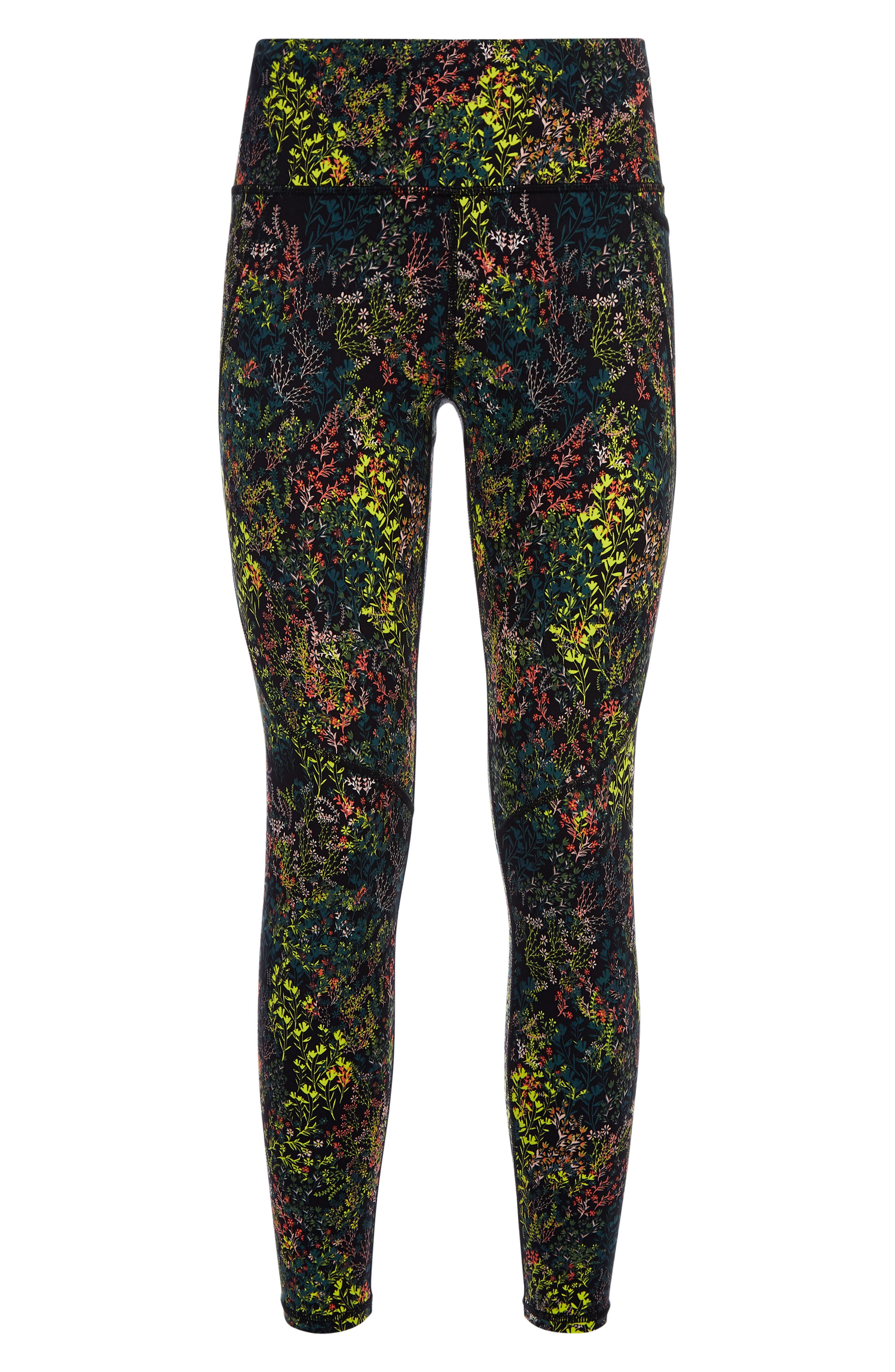 black floral workout leggings