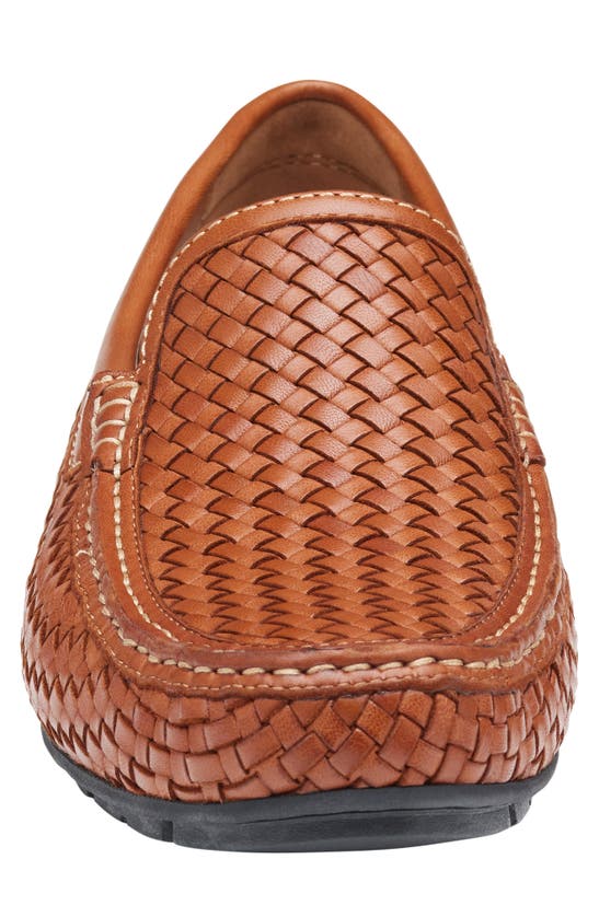 Johnston & Murphy Men's Baldwin Woven Leather Driving Loafers In Tan Sheepskin