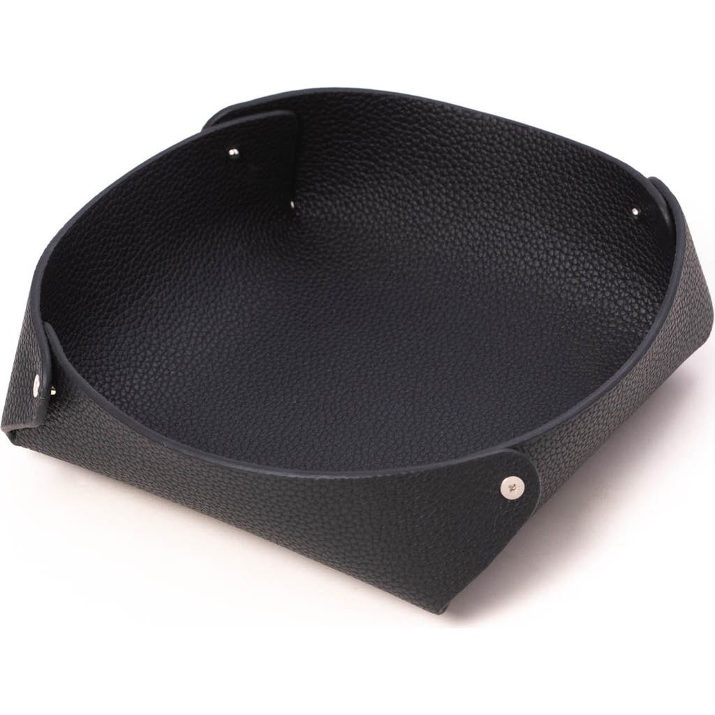 Bey-berk Catchall Leather Valet Tray In Grey