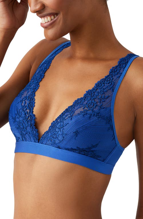 Shop Wacoal Embrace Lace Wire Free Bralette In Beaucoup Blue/bellwether Blue