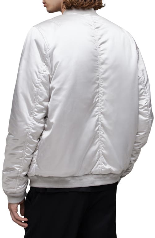 Allsaints Eris Reversible Bomber Jacket In Silver/black