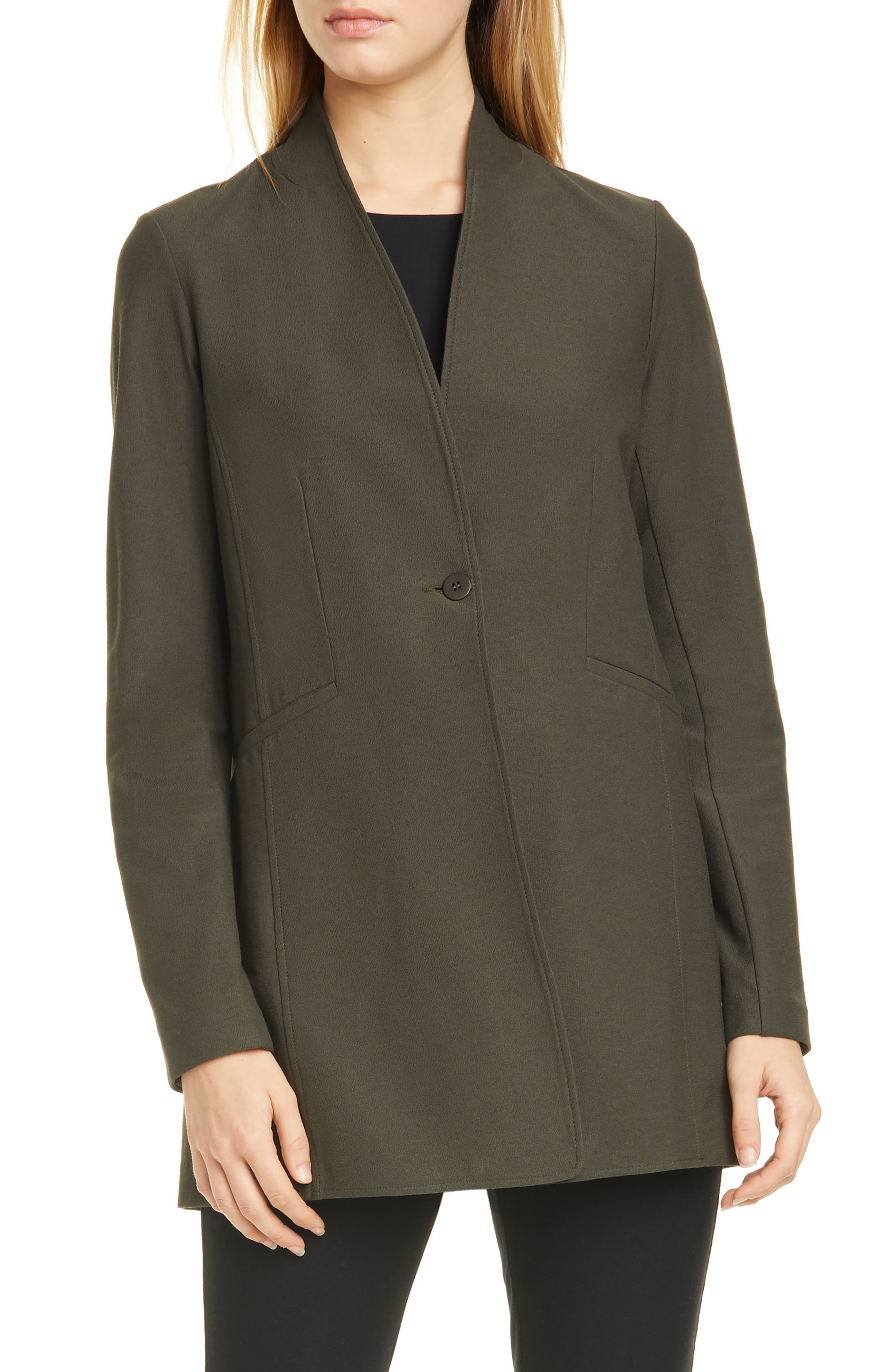 eileen fisher washable stretch crepe jacket