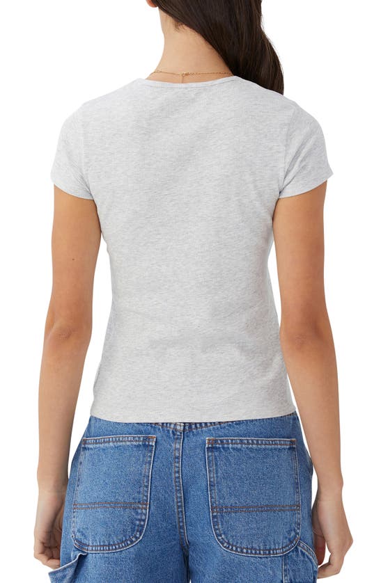 Shop Cotton On The One Rib Crewneck T-shirt In Light Grey Marle