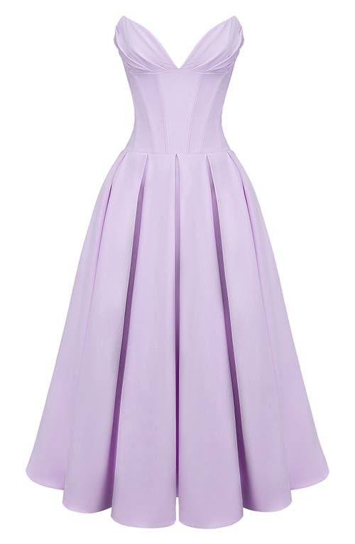 House Of Cb Lady Strapless Cocktail Dress In Pastel Lilac