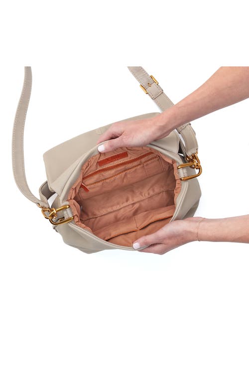 Shop Hobo Harley Leather Shoulder Bag In Taupe