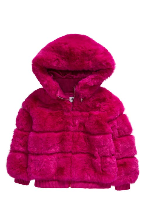 Lola & the Boys Kids' Raspberry Sorbet Faux Fur Hoodie 