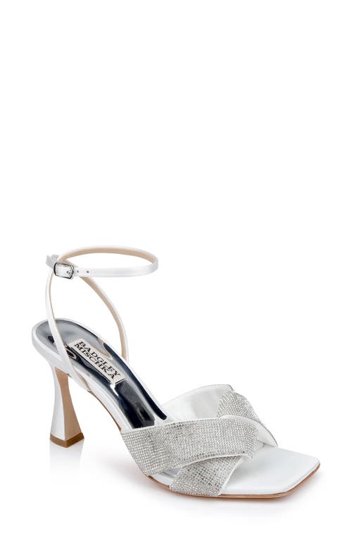 Badgley Mischka Collection Brinlee Ankle Strap Sandal In White Satin