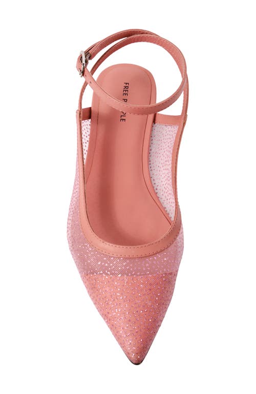 Free People Jules Glitter Mesh Pointed Toe Ankle Strap Flat In Cloud Pink