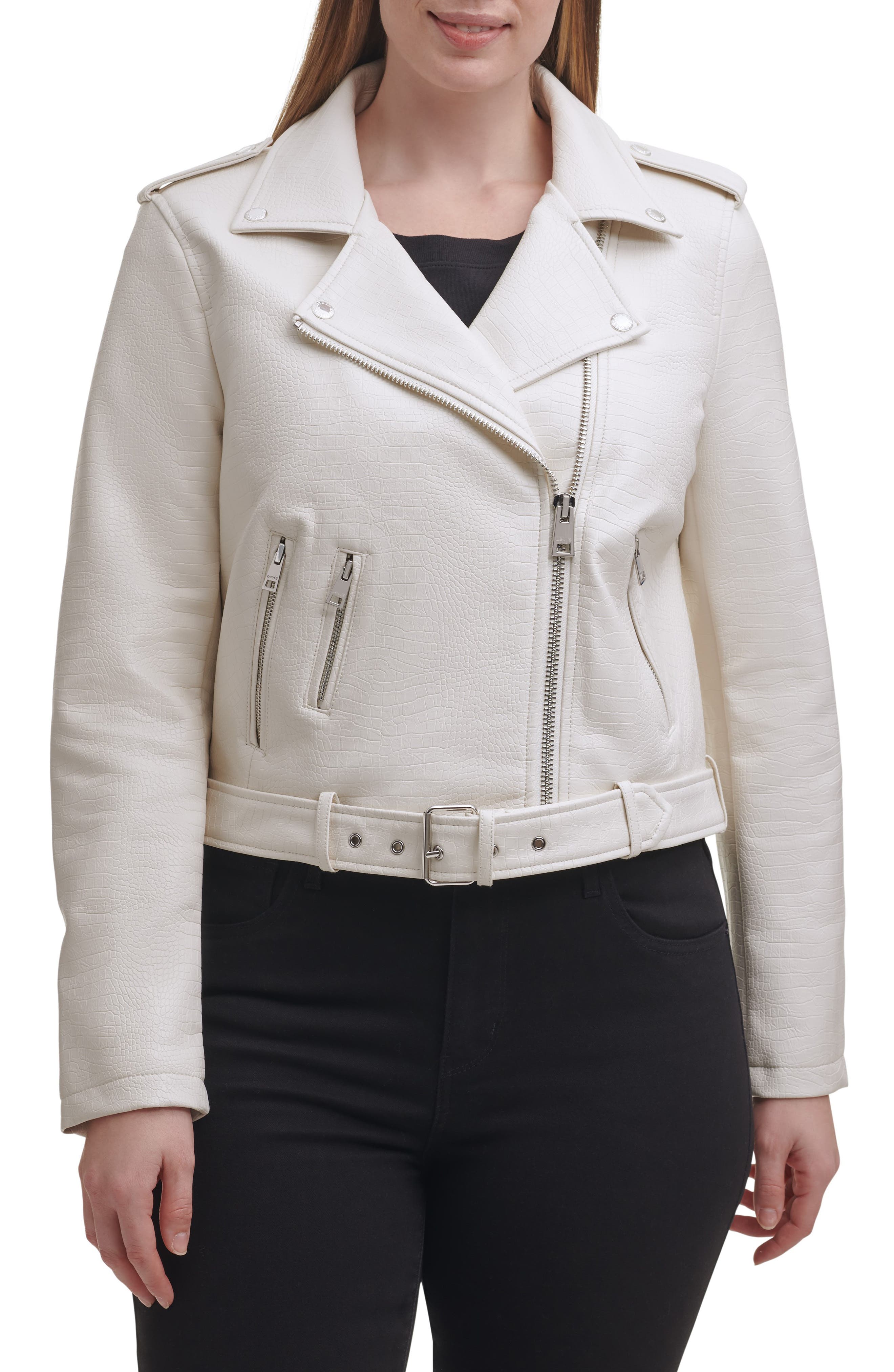 white leather jacket with fur