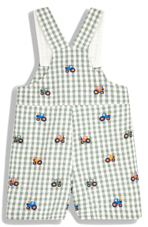 Shop Jojo Maman Bébé Jojo Maman Bebe Tractor Embroidered Shortalls In Khaki