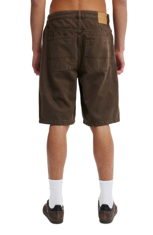 Shop Cotton On Baggy Denim Shorts In Chocolate