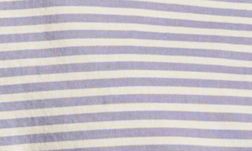 Lucky Brand Stripe Cotton Crop Button-up Shirt In Blue Stripe