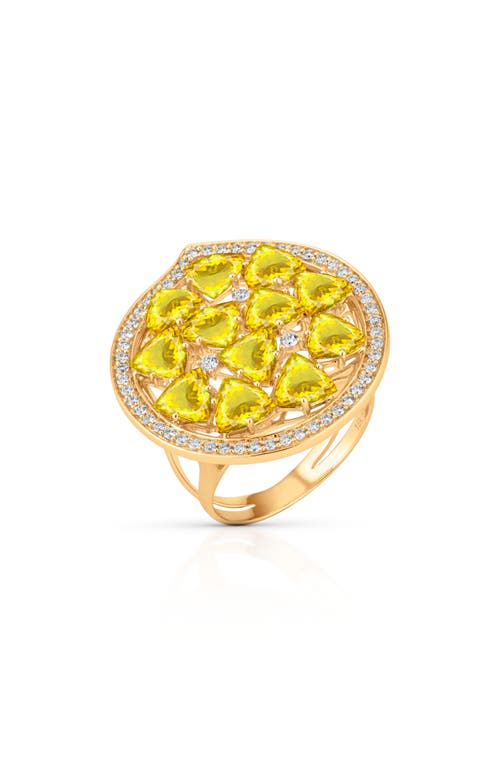 Hueb Mirage Yellow Citrine & Diamond Ring in Yellow Gold/citrine at Nordstrom, Size 7