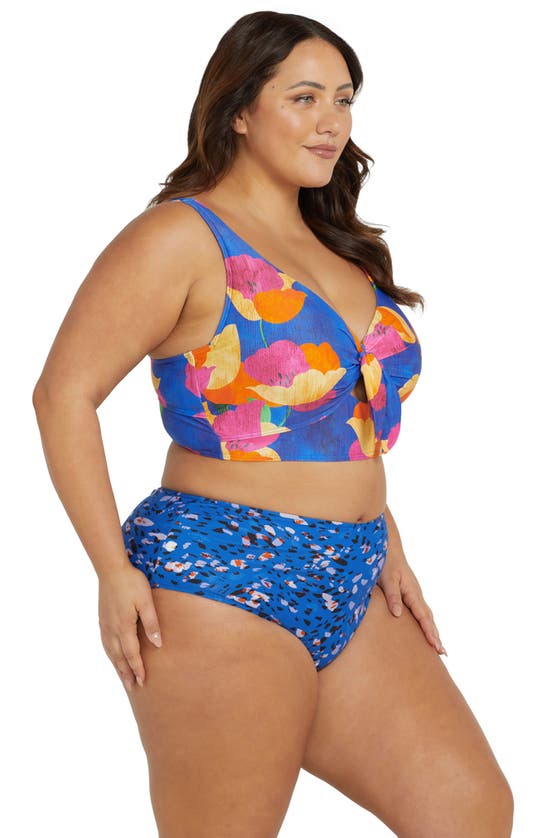 Shop Artesands Au Contraire High Waist Reversible Bikini Bottoms In Blue